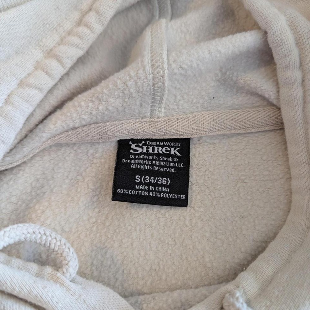 Shrek "That'll Do Donkey" Dip‎ Dye Hoodie Beige Brown Graphic Sweatshirt l Small - Picture 6 of 8